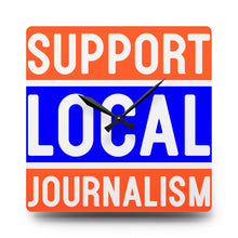 Load image into Gallery viewer, Ink Link Support Local Journalist Square Acrylic Wall Clock
