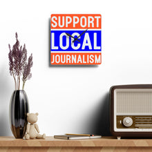 Load image into Gallery viewer, Ink Link Support Local Journalist Square Acrylic Wall Clock
