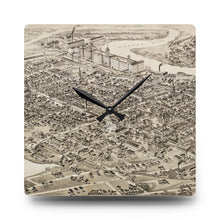 Load image into Gallery viewer, Ink Link Nashua 1883 Map Square Acrylic Wall Clock
